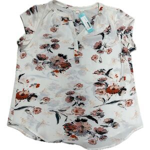 Fun2Fun Floral Short Sleeve Blouse | Size XL | NWT